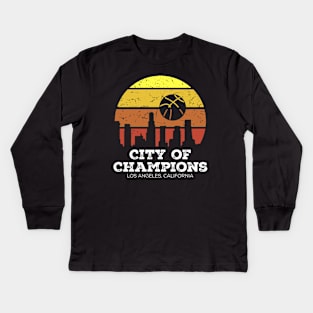 Los Angeles California City of Champions - Basketball Kids Long Sleeve T-Shirt